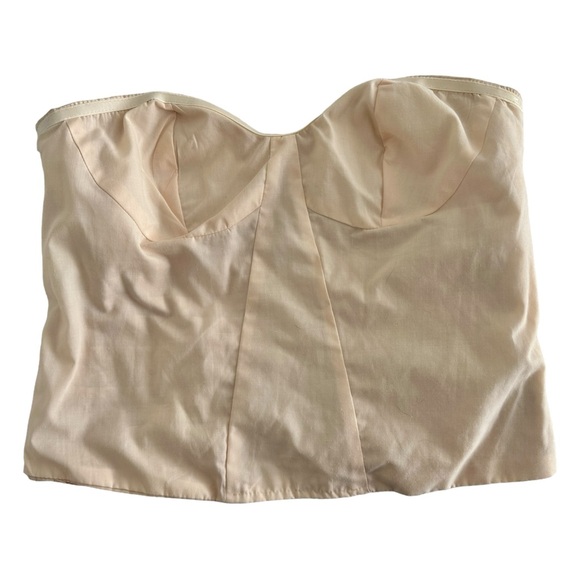 Silence + Noise Strapless Bustier Top Pleated Side Zip Strretch Back Size Large - Picture 11 of 14